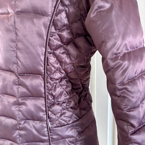 Laundry by Shelli Segal Plum Puffer Coat with Detachable Faux Fur Collar XS - Picture 4 of 10